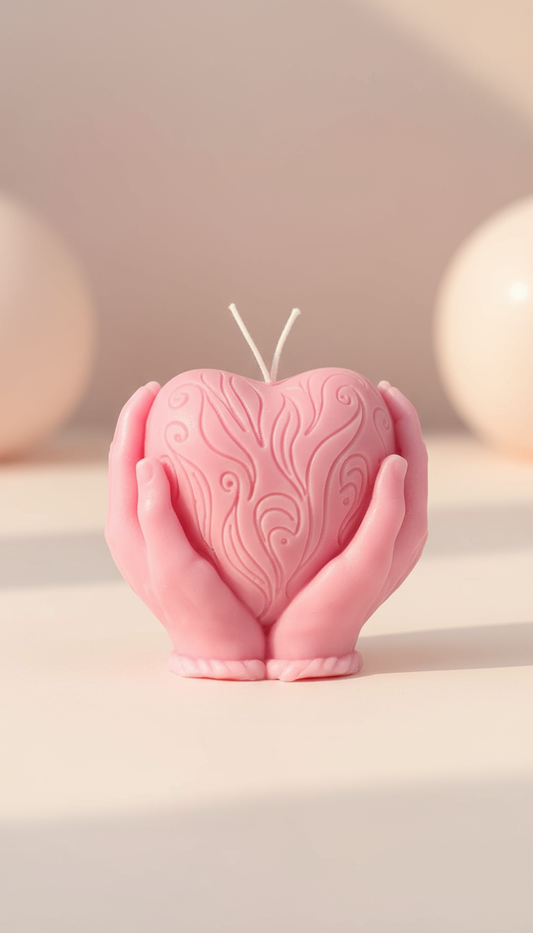 Avyukt Beauties Scented Candles Soy Wax Romantic Heart-Shaped Rose Scented Candles for Anniversary Valentine's Day Wedding Birthday Christmas Decorations - Baby Pink