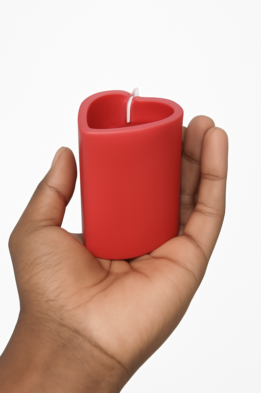 Scentious Love Heart Shape Pillar Candles- Valentine Candles- 100% Soy Wax