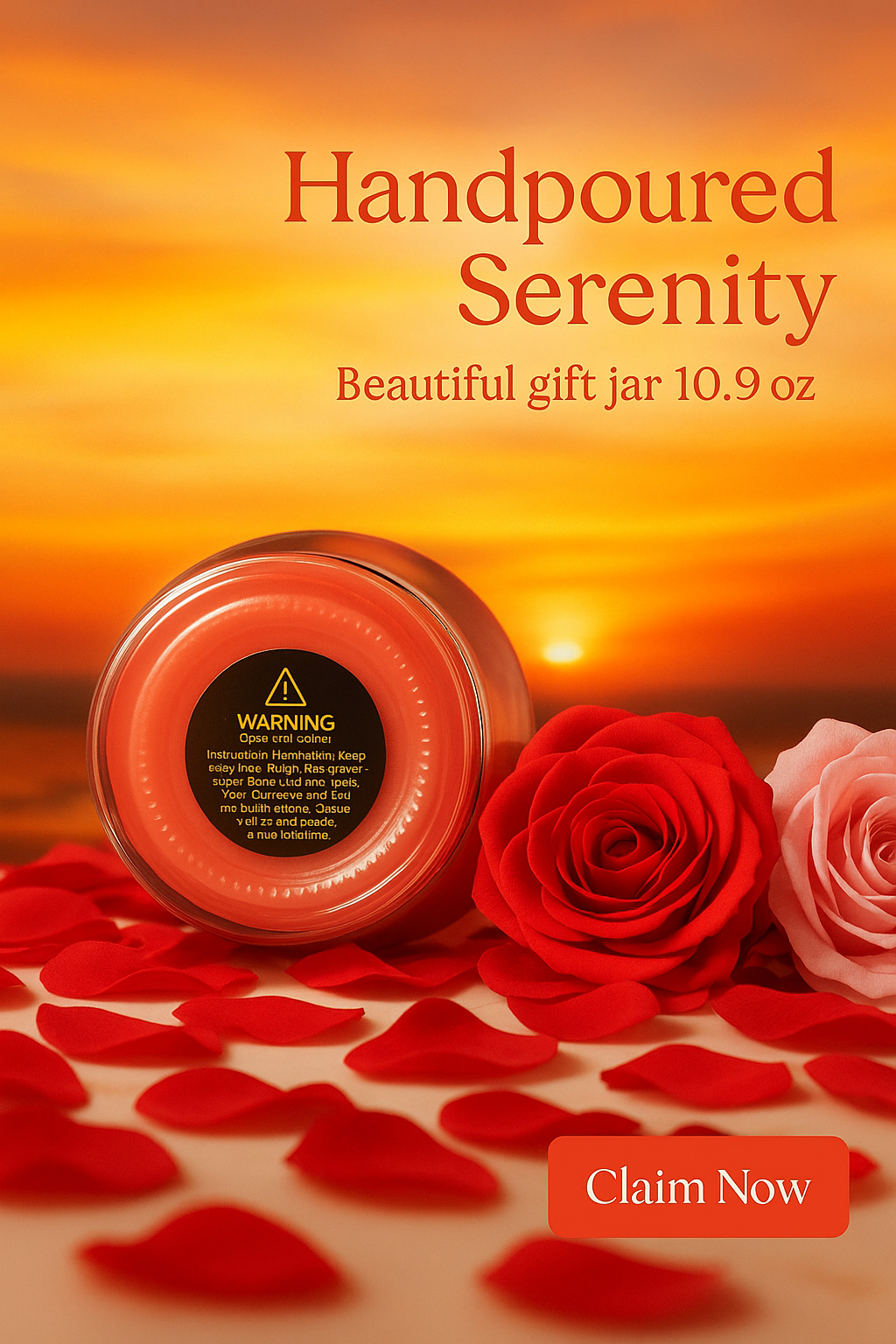 Rose Soy Wax Candle – Long-Lasting | 40+ Hour Burn | Handpoured Eco-Friendly Jar by Serene Saffron