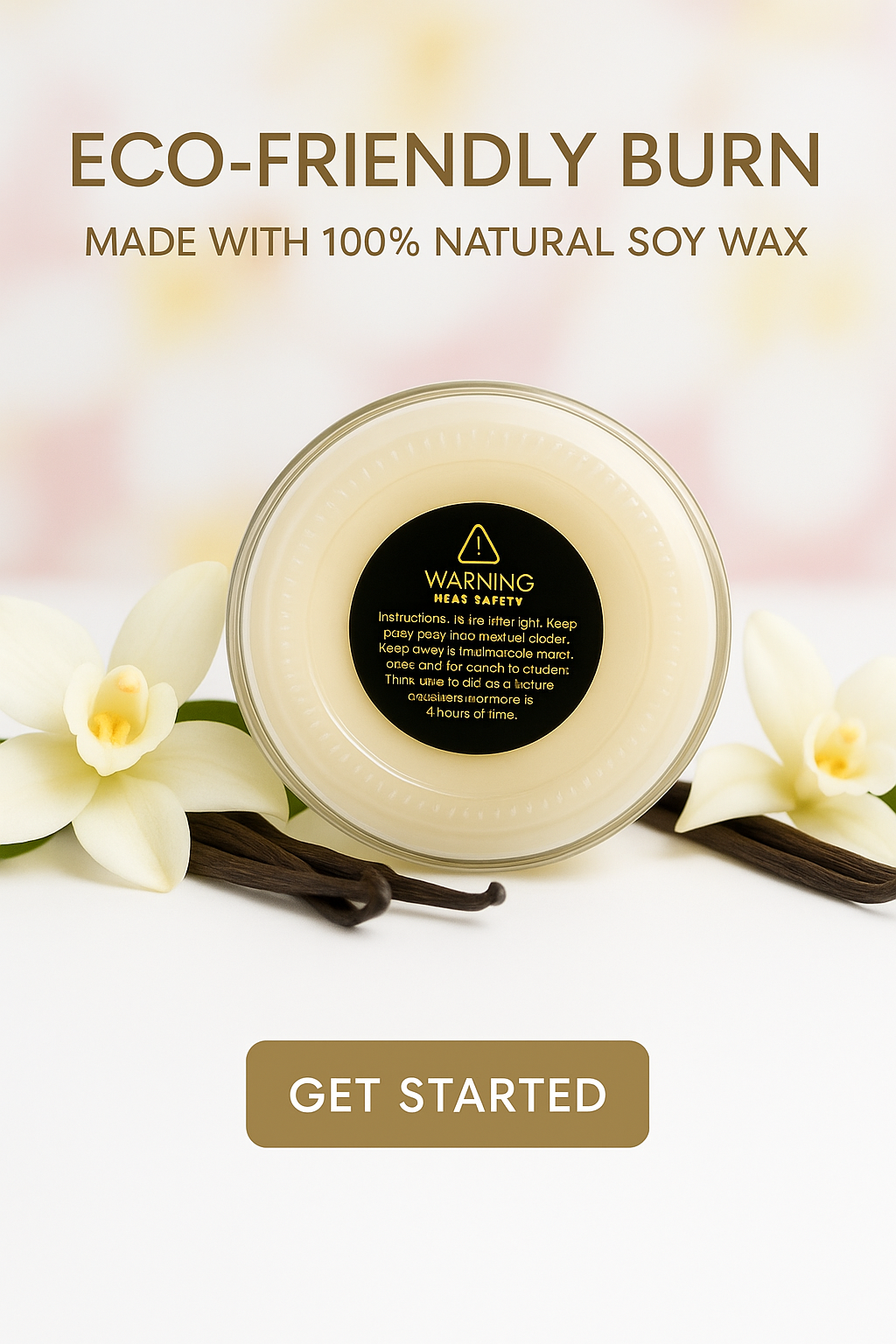 Vanilla Soy Wax Candle – 40+ Hour Burn | Premium Handpoured, Eco-Friendly, Aromatherapy Jar by Serene Saffron