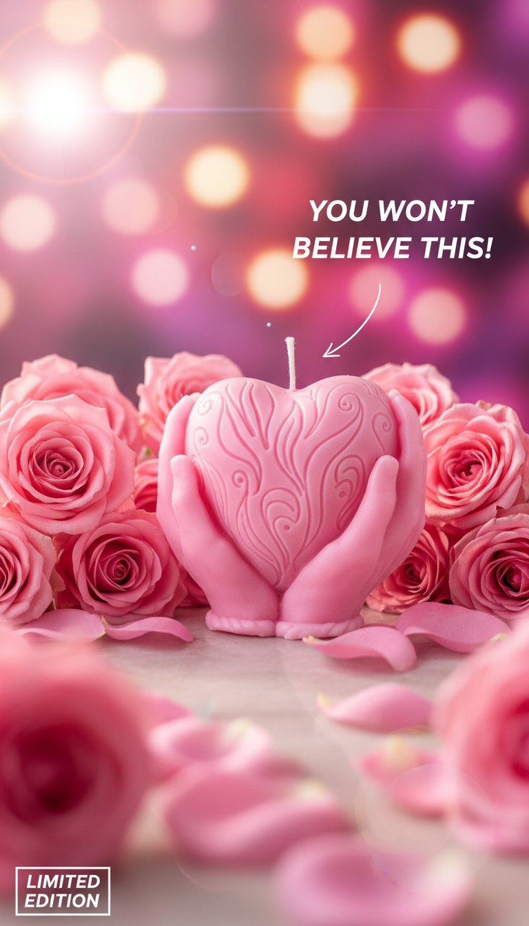 Avyukt Beauties Scented Candles Soy Wax Romantic Heart-Shaped Rose Scented Candles for Anniversary Valentine's Day Wedding Birthday Christmas Decorations - Baby Pink