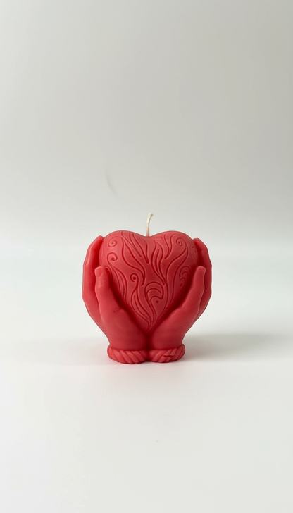 Beauties Scented Candles Soy Wax Romantic Heart-Shaped Rose Scented Candles for Anniversary Valentine's Day Wedding Birthday Christmas Decorations - RED