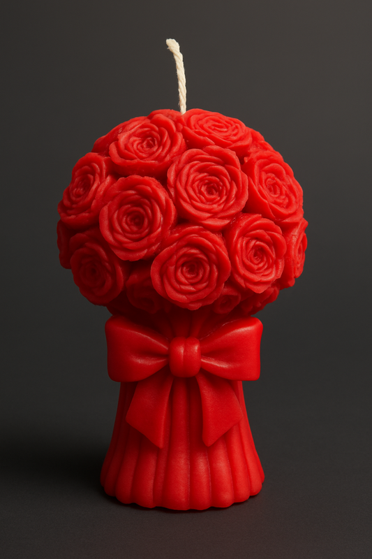 Red Rose Bouquet Candle | Romantic Gift for Wife, Girlfriend, Mom & Friends